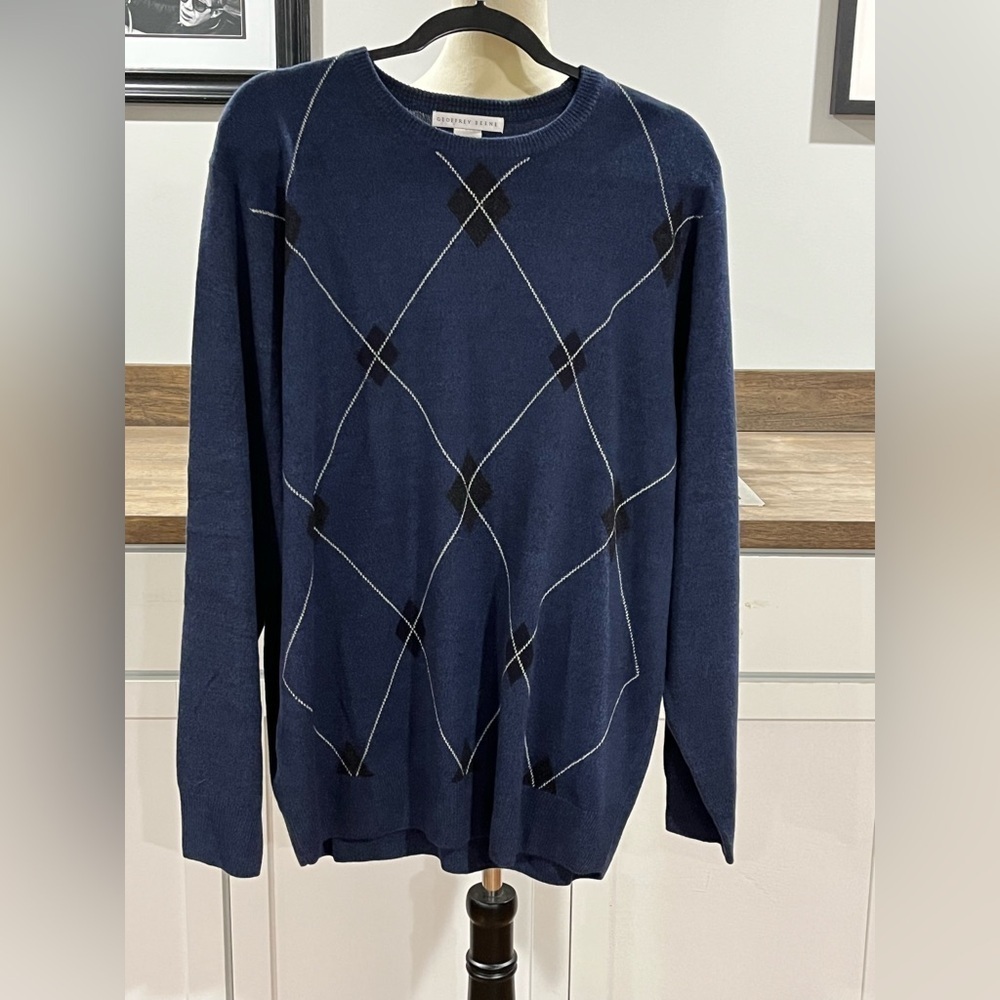 Geoffrey Beene Men's Dark Blue Crewneck Sweater XL